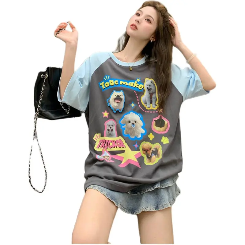 GOSO Raglan Sleeve T Shirt Women's 6 Pack Dogs T-4