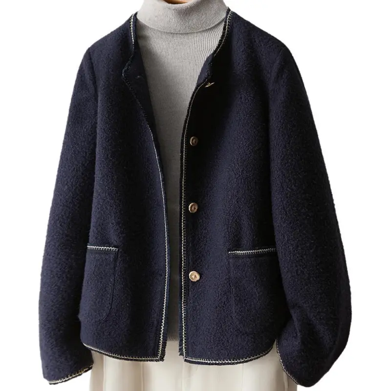 IHIMI Jackets Coats Women's Navy Blue-1