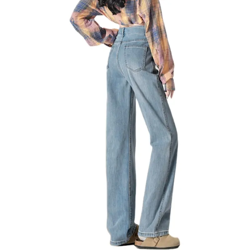 Weixi Jeans Women's Cool Tea Blue-4