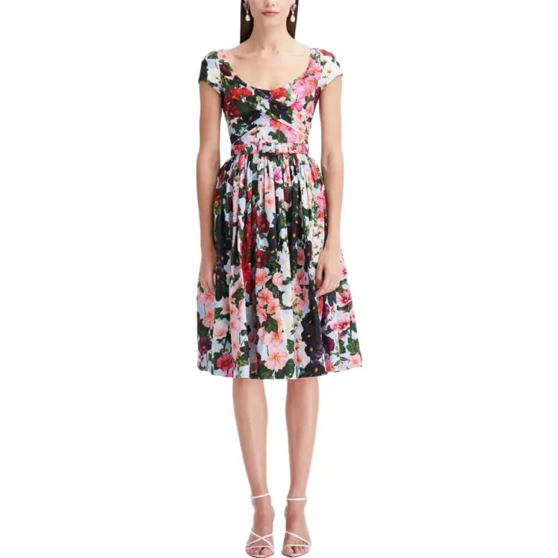 Oscar De La Renta Hollyhocks Scoop neck Dress-1