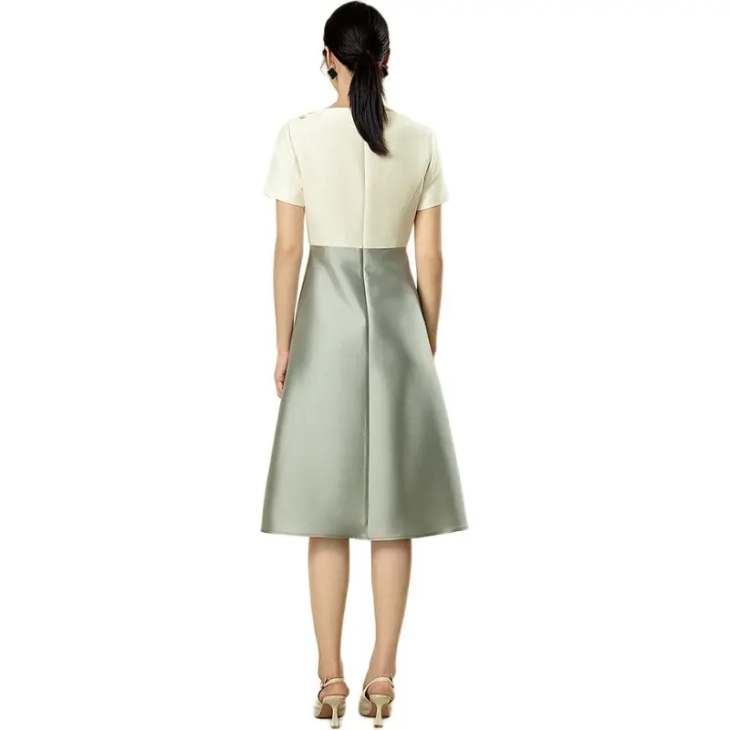 BBLLUUEE Short Sleeved Dress Women's Avocado Green-1