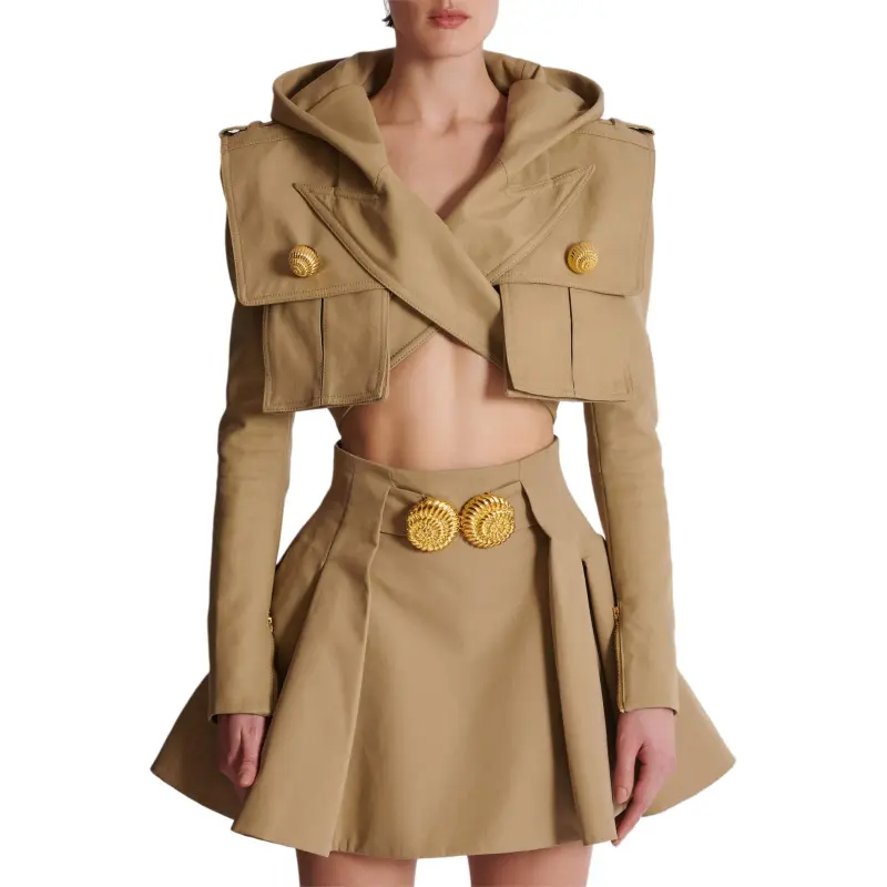 BALMAIN Hooded Cropped Jacket-4