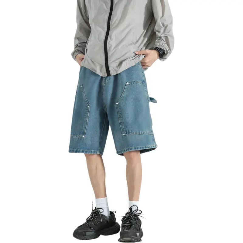 OPMO Denim Shorts Unisex Blue-1