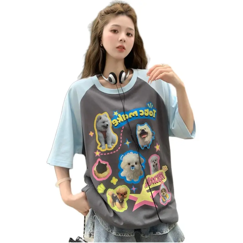 GOSO Raglan Sleeve T Shirt Women's 6 Pack Dogs T-3
