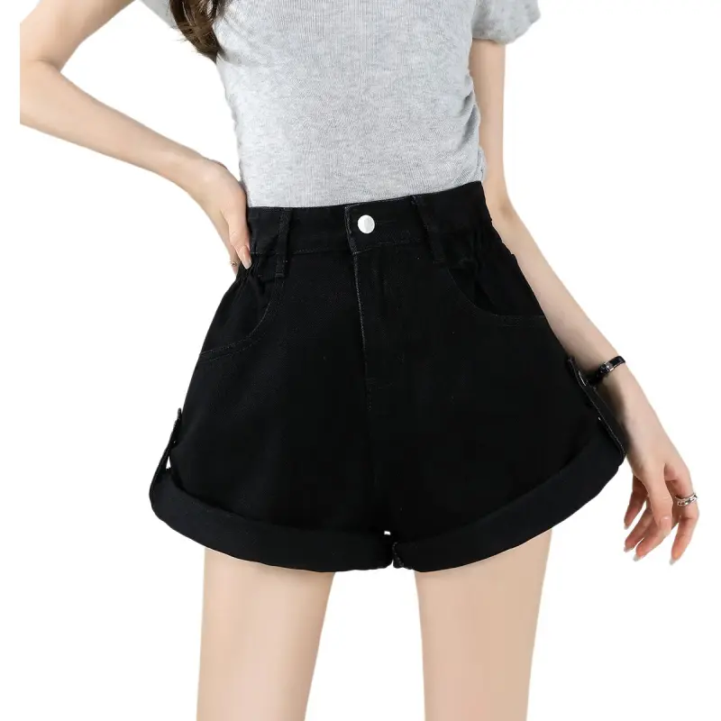FASTFISH Denim Shorts Women's Black-2