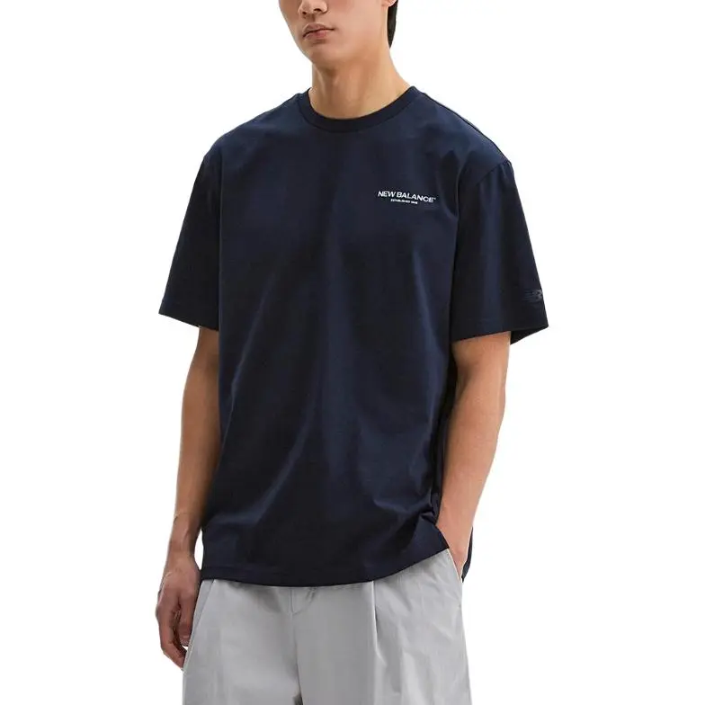 New Balance FROZENSEMI OVER FIT T Shirt Men's Marine Blue-2
