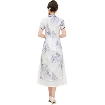 Yi Mengyuan Short Sleeved Dress Women's White