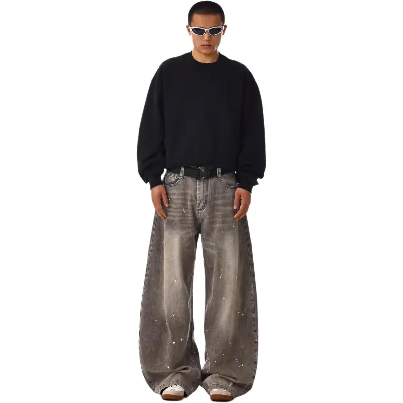 DUATOGE Jeans Men Smoke Gray--4