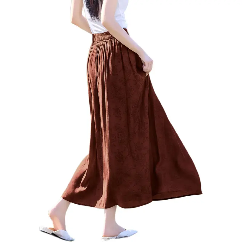 XWI Casual Long Skirts Women's Smoky Red-2