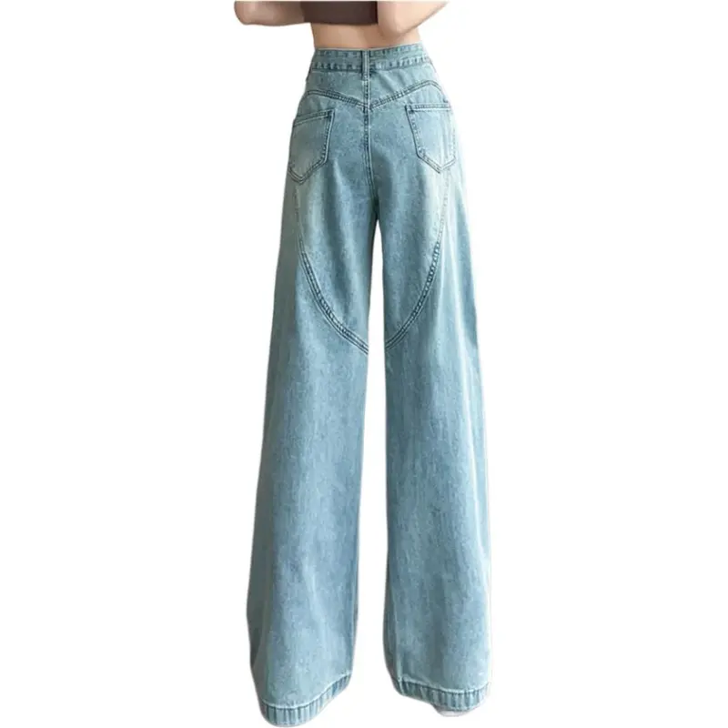 Mu Xiao Xin Casual Pants Women's Light Vintage Blue-1