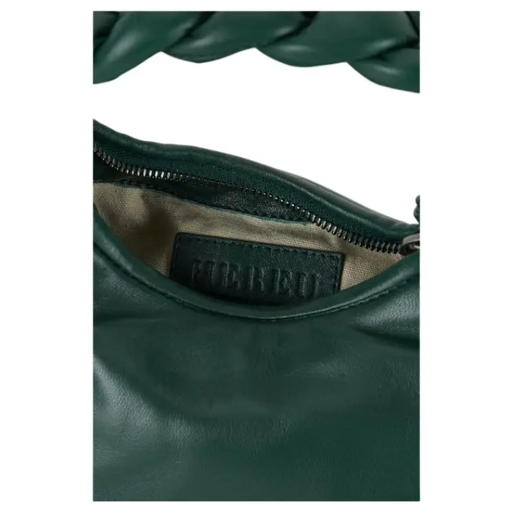 Hereu Lamb Leather Shoulder Bag Crossbody Bag Handbag Medium Size Women's Green-2