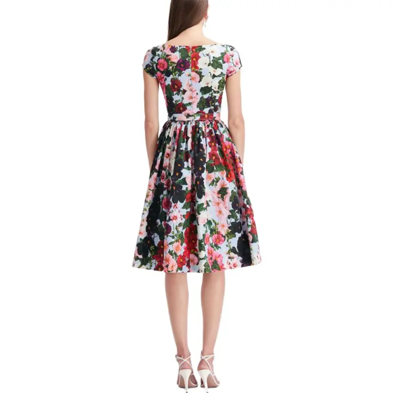 Oscar De La Renta Hollyhocks Scoop neck Dress-4