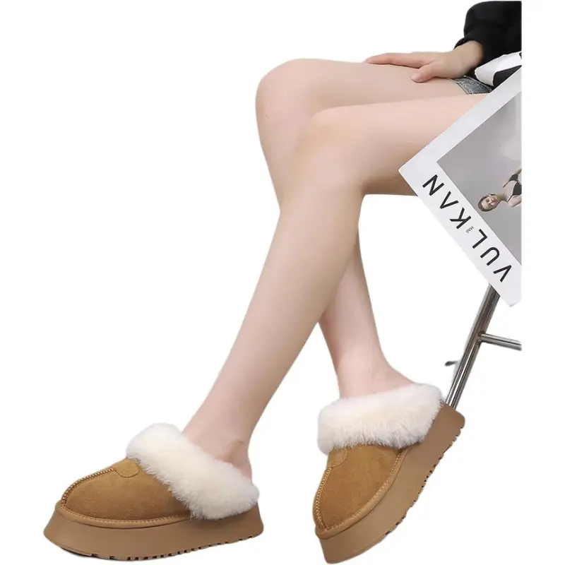 ALPLUME Home Slippers Yellow Brown Black Antelope Brown-4