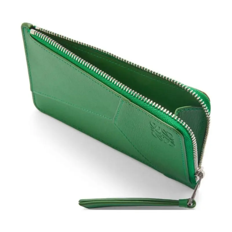 LOEWE Puzzle Calfskin Coin Purses Card Holders Men's Tropical Green-2