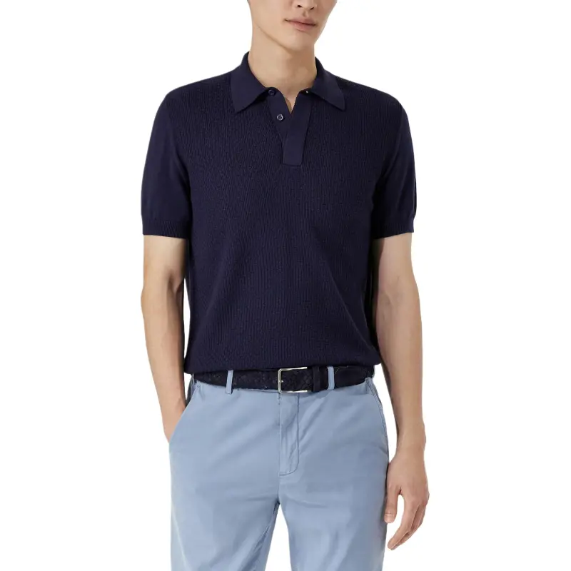 Canali Knitted Polo Shirt-2