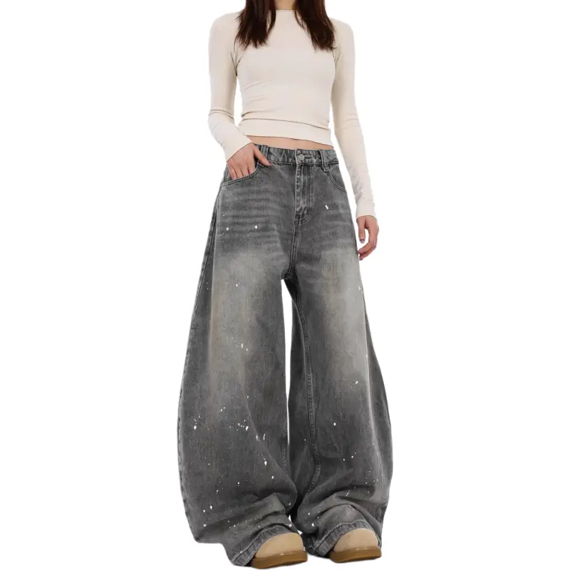 DUATOGE Jeans Men Smoke Gray--1