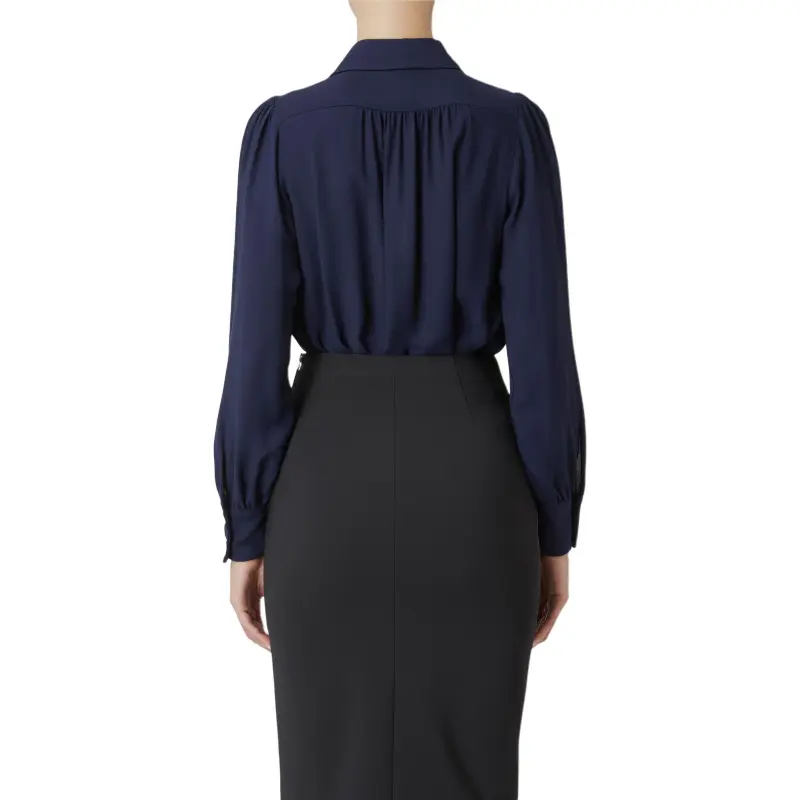 Elisabetta Franchi Necklace Embellished Georgette Blouse-1