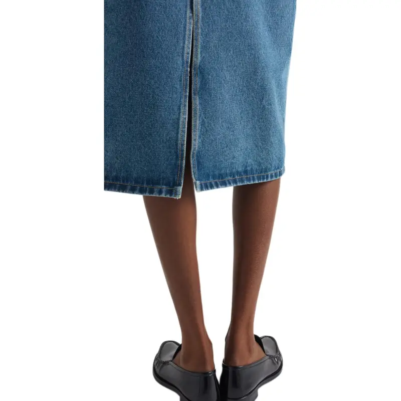 PRADA Denim Long Skirt Women's Blue-5