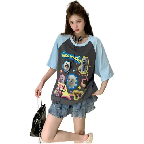 GOSO Raglan Sleeve T Shirt Women's 6 Pack Dog T