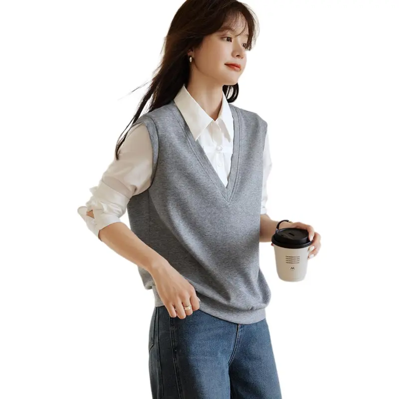 Mo Han Yi Mei Sweatshirt Women's Gray & White-4