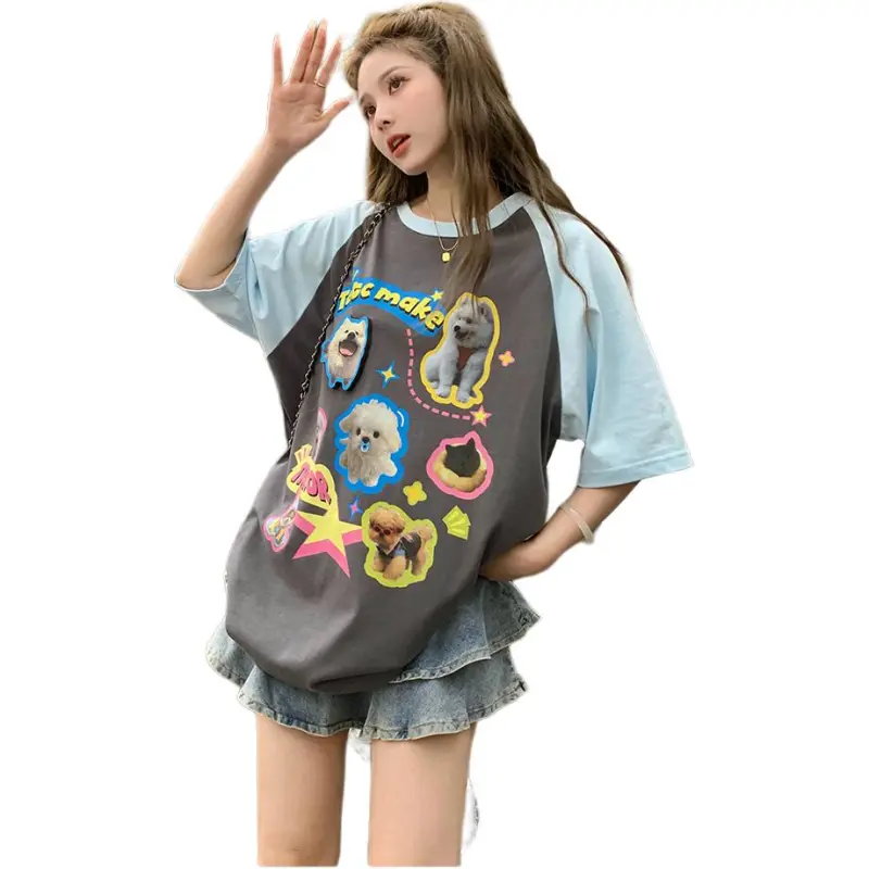 GOSO Raglan Sleeve T Shirt Women's 6 Pack Dogs T-1