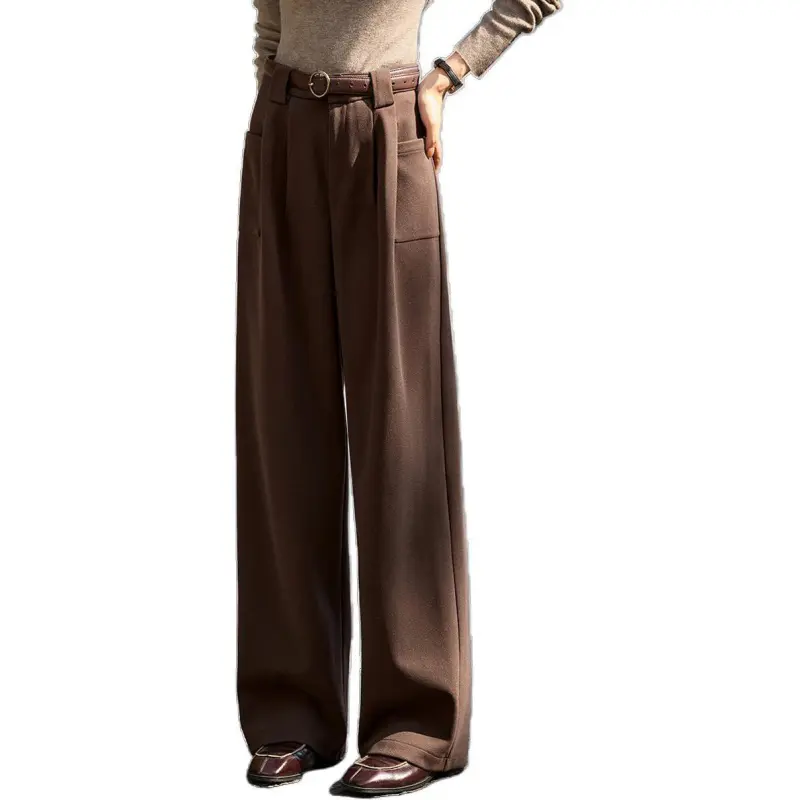 Mo Han Yi Mei Casual Pants Women's Dark Coffee-2