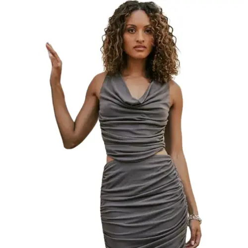 ELLIATTCOLLECTIVE Sleeveless Dress Women's Khaki