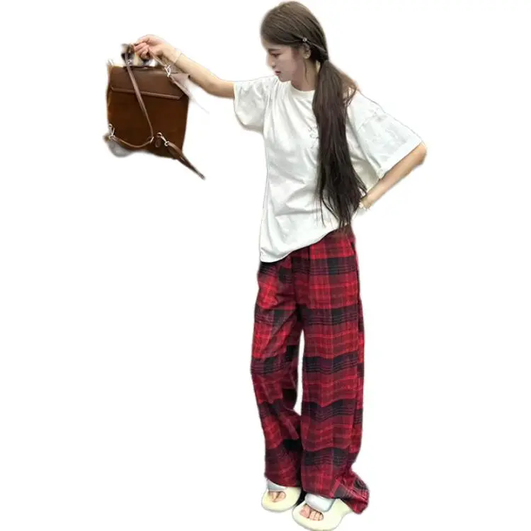 BEAR UNION Casual Pants Unisex Red-1