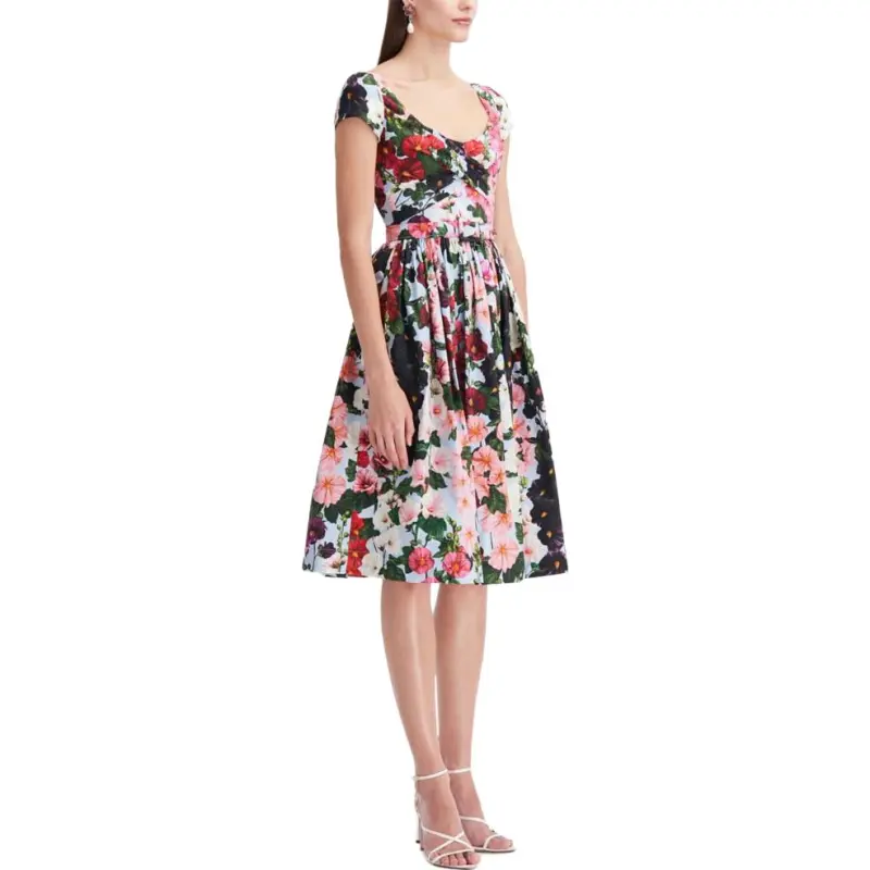 Oscar De La Renta Hollyhocks Scoop neck Dress-3