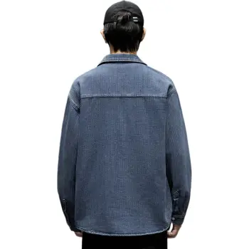 Tonlion Denim Jacket Unisex Gray Blue