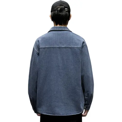 Tonlion Denim Jacket Unisex Gray Blue