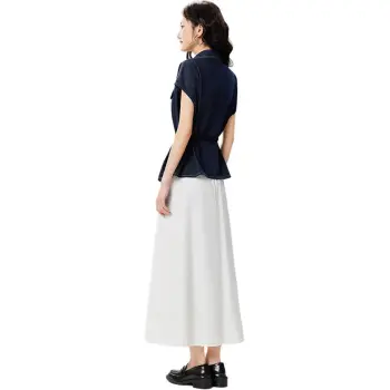 Love To Serve Skirt Set Women's Denim Dark Blue