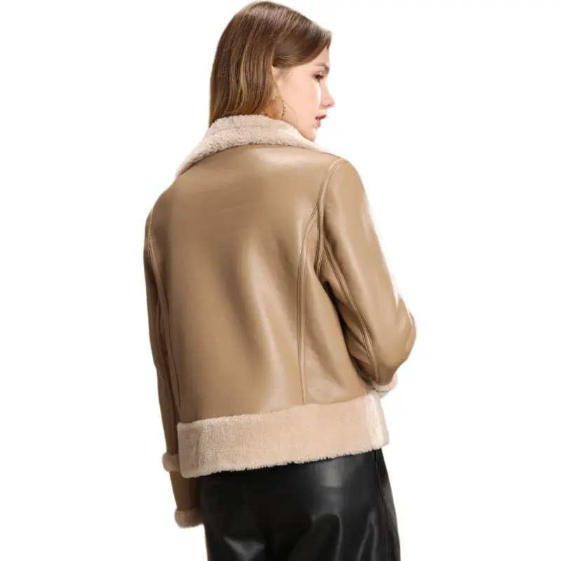 FENHONGMALI Jackets Coats Women's Oatmeal/Light Khaki-1