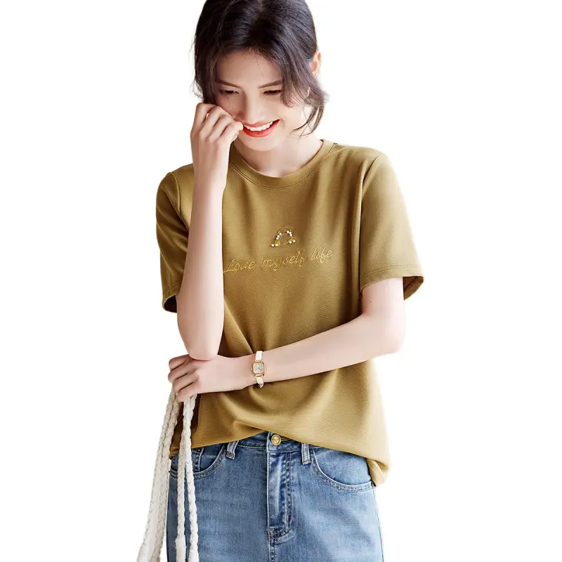 XWI T Shirt Women's Autumn Green Yellow-4