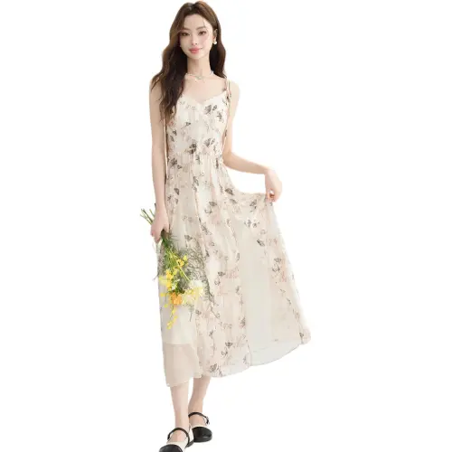 JECCI FIVE Slip Dress Women's Coffee, Single Pack Dress, With Lining