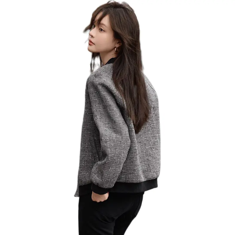 Mo Han Yi Mei Jackets Coats Women's Light Heather Gray-5