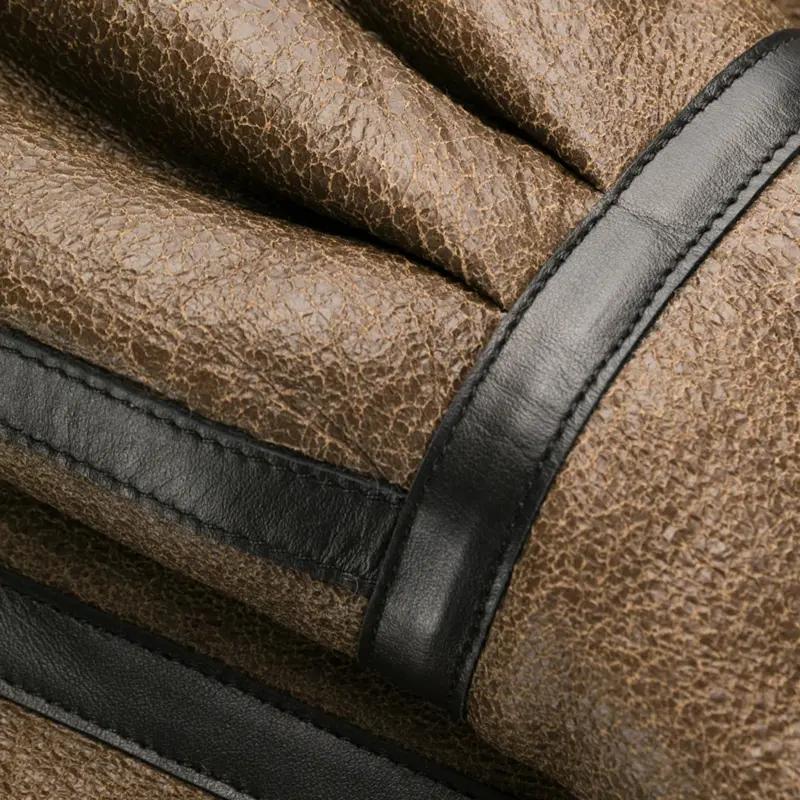 CELINE Leather Jacket Women's Brown-4