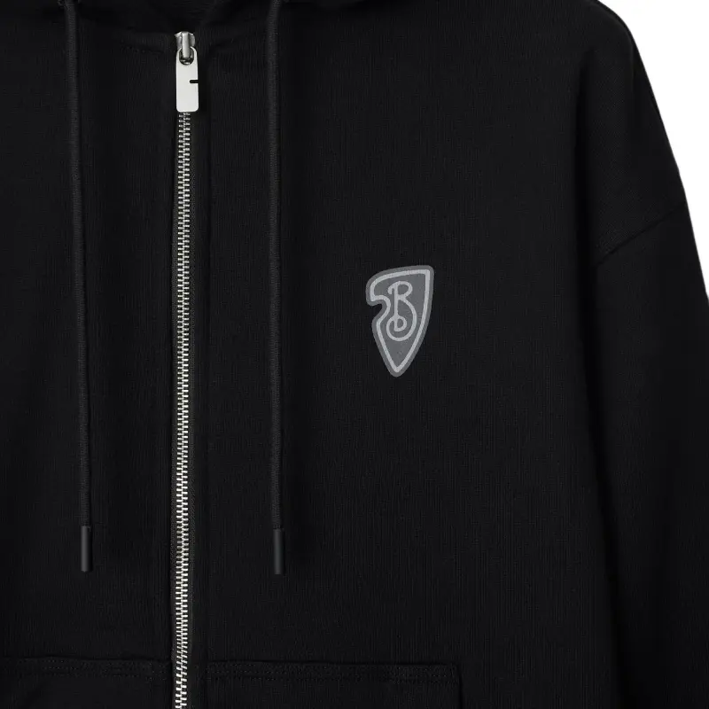 Burberry Ekd Motif Zip Up Drawstring Hoodie-4