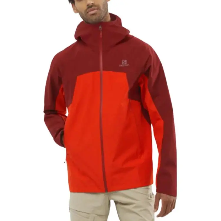 SALOMON OUTLINE Hiking Waterproof, Windproof, Breathable, Super Light Windbreaker Jacket Men's Red-1