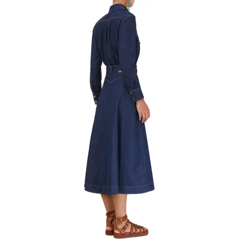 Zimmermann SS25 Denim Long Skirts Women's Blue-2