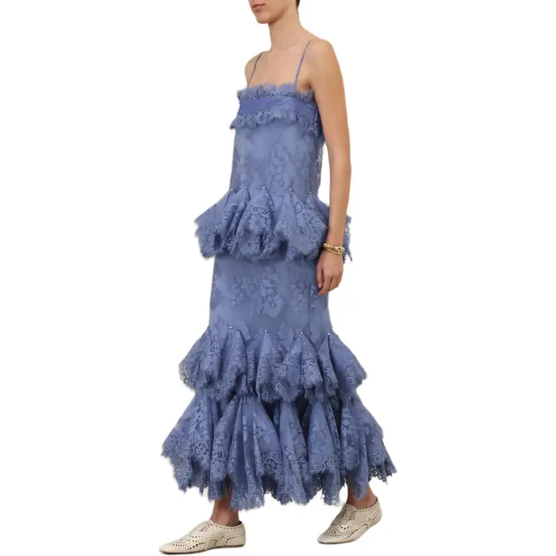 Zimmermann FW24 Slip Dresses Women's Gray Blue-5