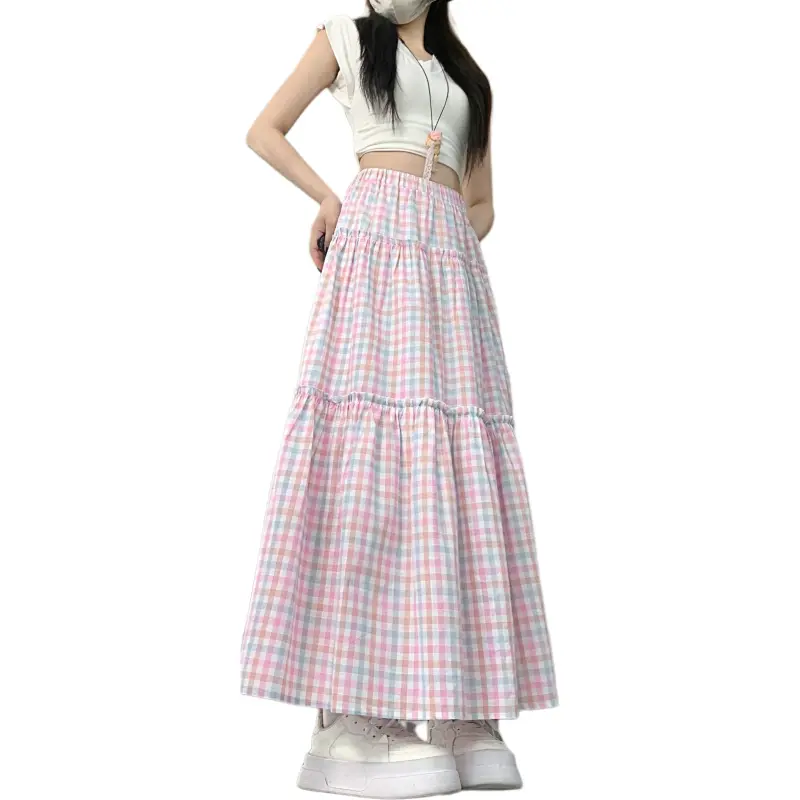 Mu Xiao Xin Casual Long Skirt Women's Pink-2