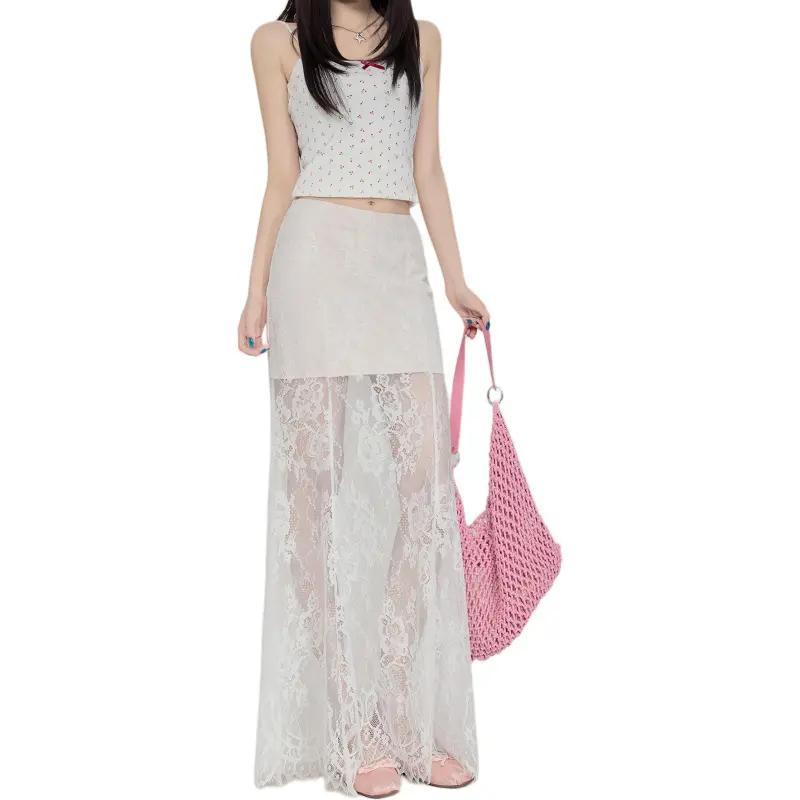 Kazakhstan Casual Long Skirt Women's White-2