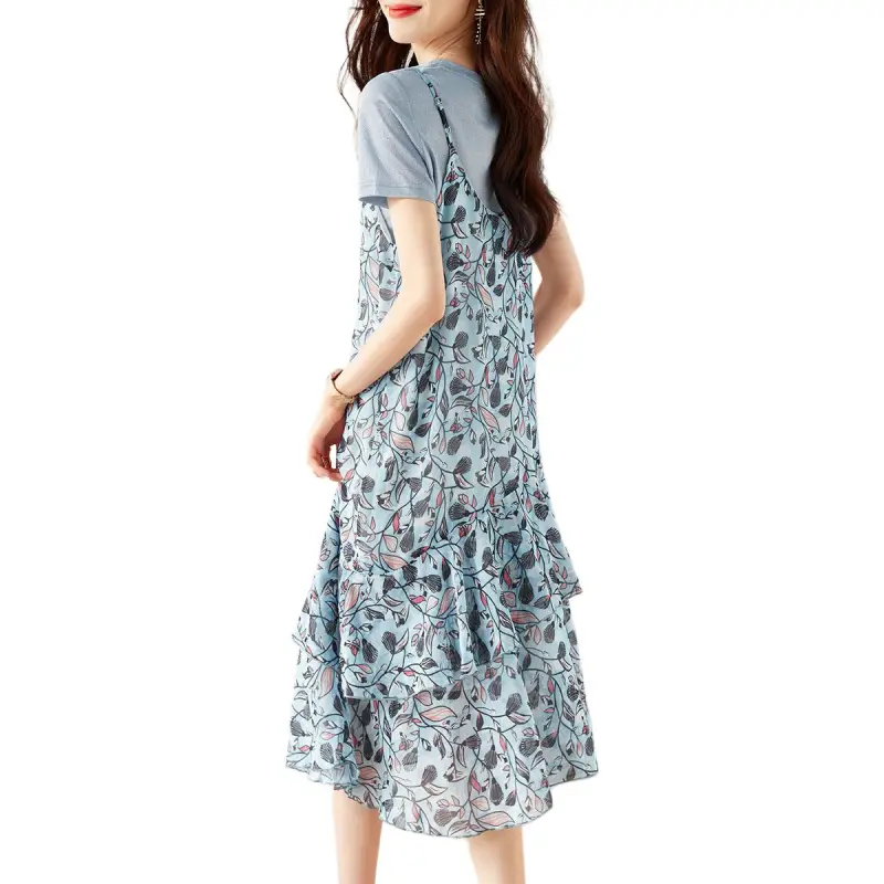 Mo Han Yi Mei Skirt Set Women's Set Blue-1
