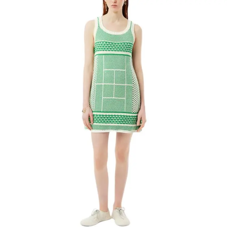 LACOSTE Crochet knit Mini Dress-3