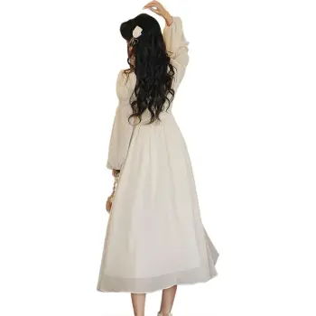 PLANE DRIFT Long Sleeved Dresses Women's Apricot