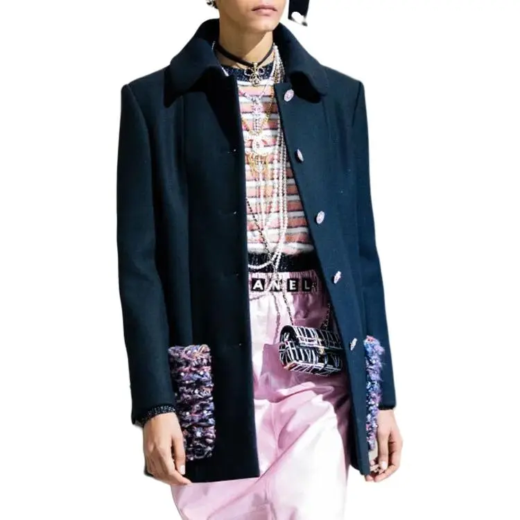CHANEL FW22 Coats Women's Dark Blue-3