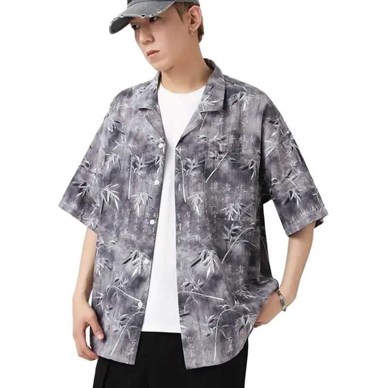 Zomuros Shirts Unisex Bamboo Leaf Calligraphy-1