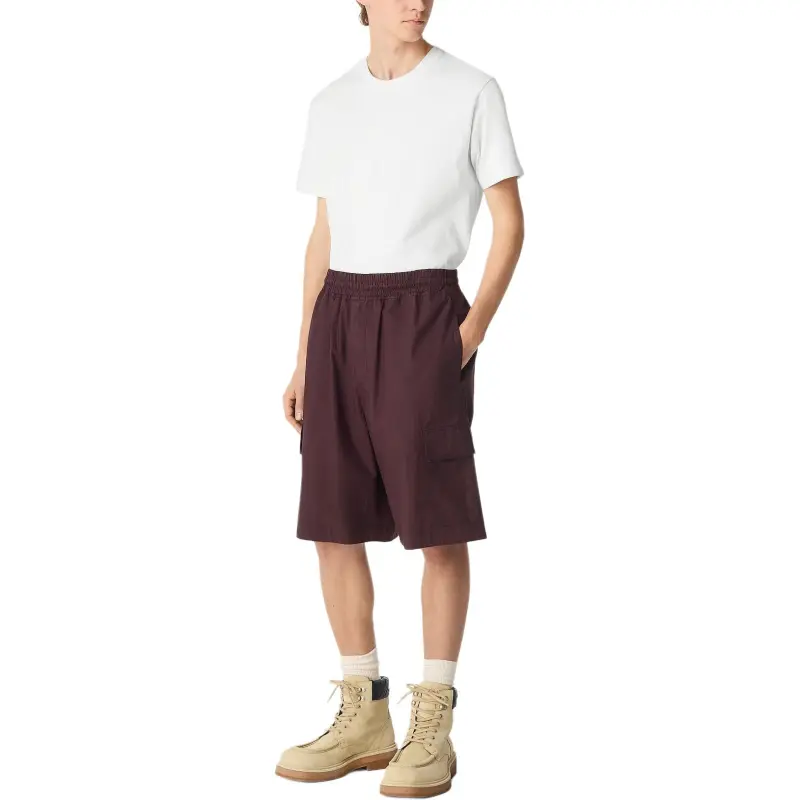 Bottega Veneta SS25 Cargo Shorts Men's Eggplant Color-3