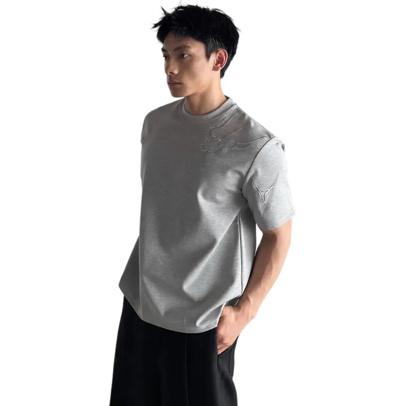 DUATOGE T Shirts Men Gray -4